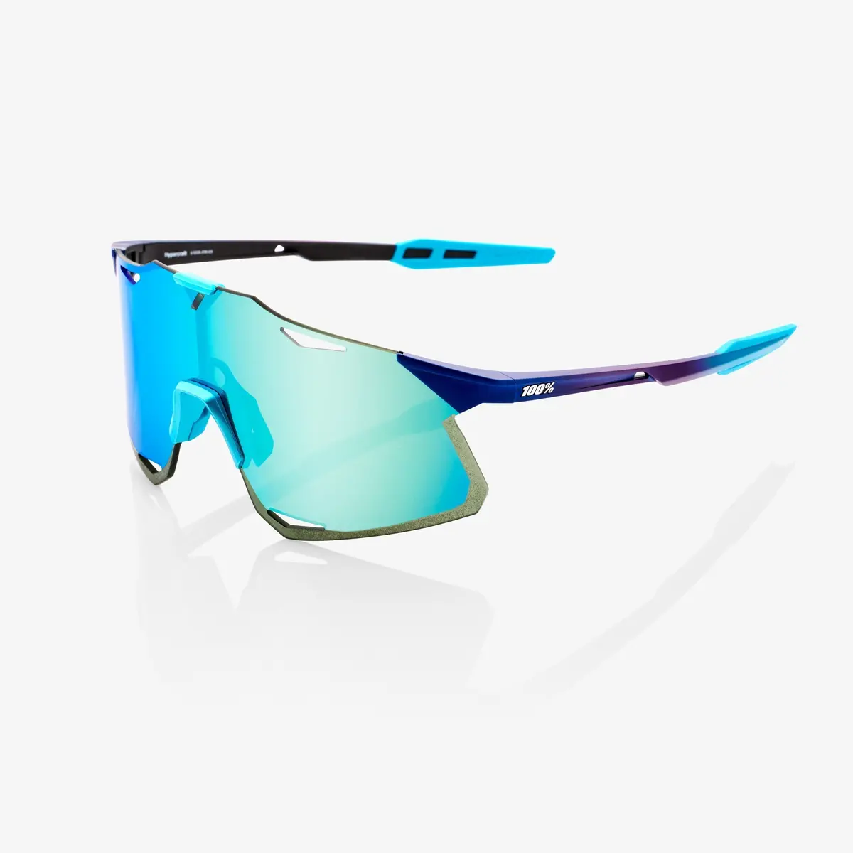 100% Hypercraft Sport Sunglasses - (Matte Metallic Into The Fade/Blue Topaz Multilayer Mirror Lens) 1