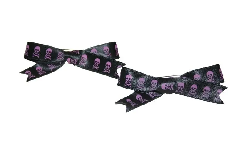 Skull And Crossbones Hair Clips (Various Colours) 1
