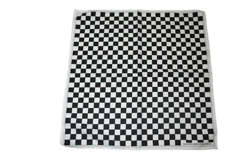 Square Black And White Checked Bandana 1