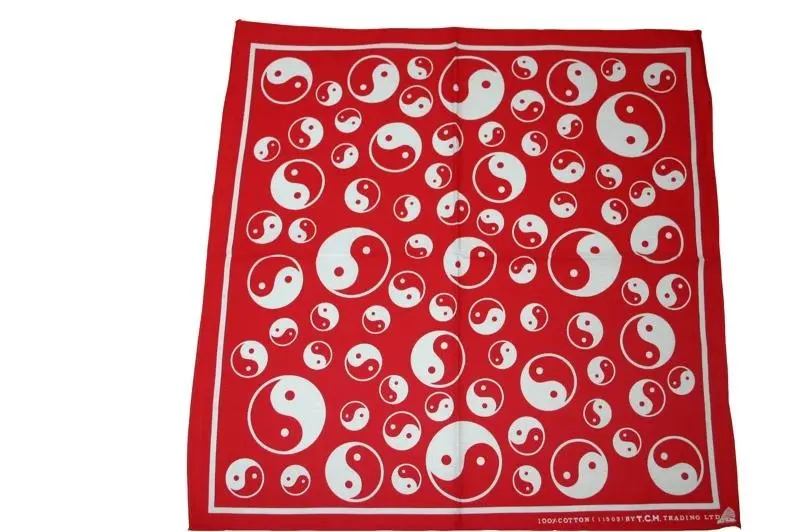 Square Red Ying And Yang Bandana 1