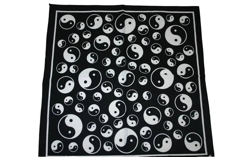 Square Black Ying And Yang Bandana 1