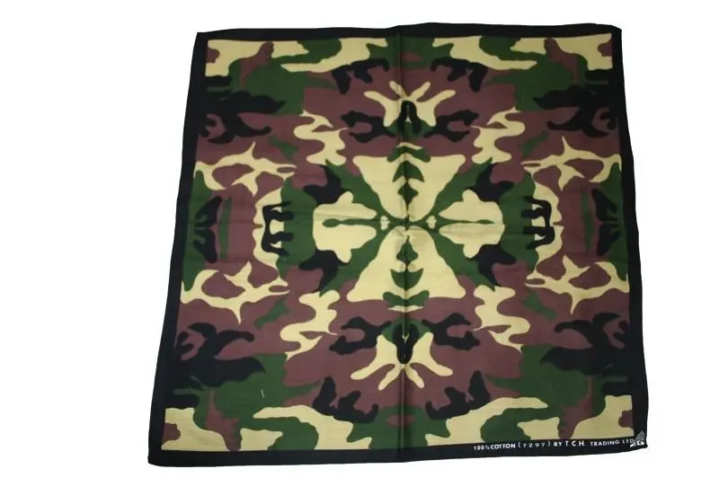 Square Green Camo Bandana 1