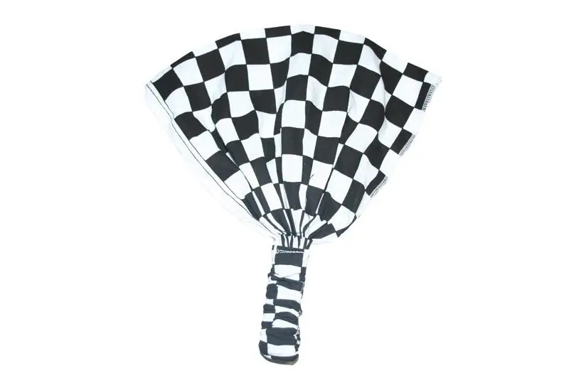 Black And White Checked Elastic Bandana 1