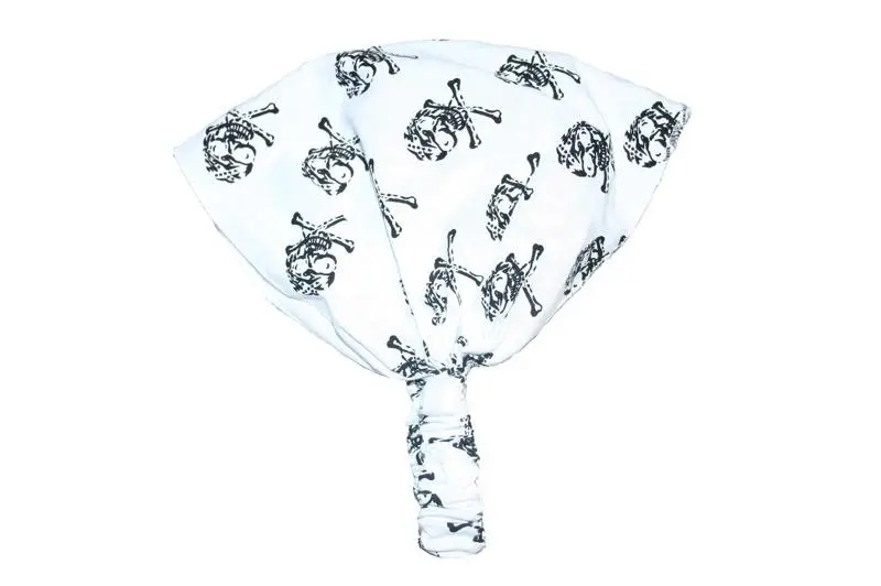 White Skull And Crossbones Elastic Bandana - White Skull And Crossbones Elastic Bandana 1