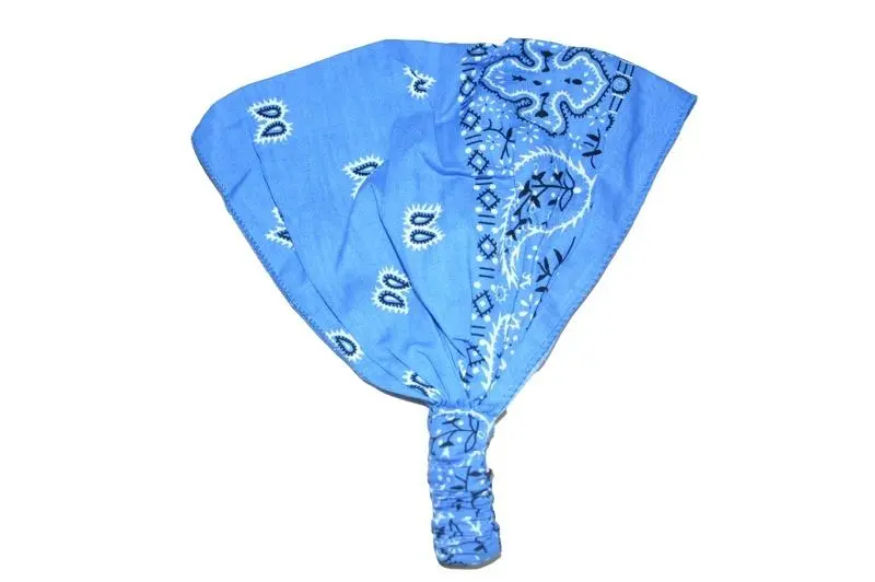 Blue Patterned Elastic Bandana 1