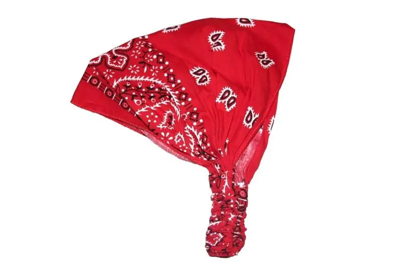 Red Patterned Elastic Bandana 1