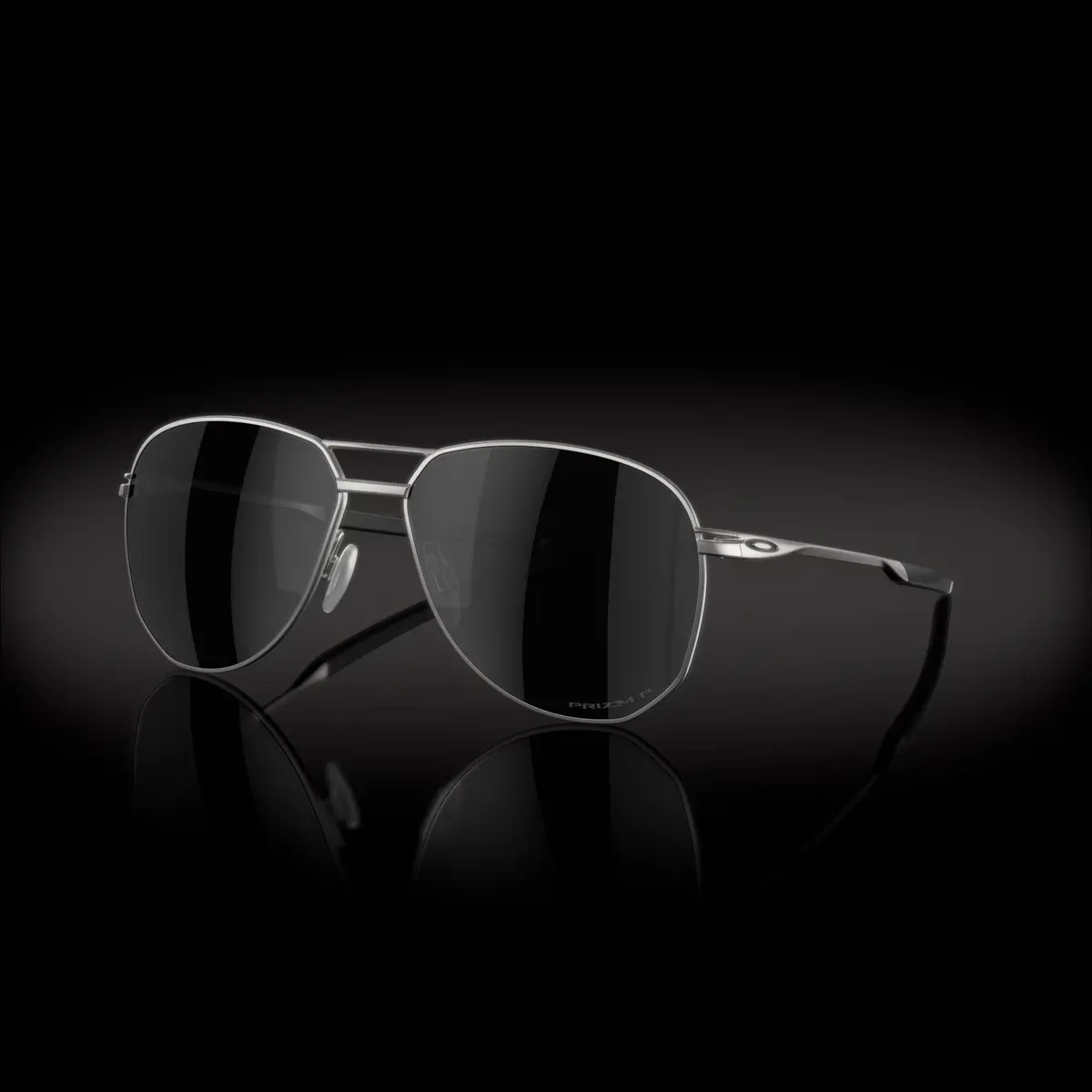 Oakley Contrail Ti Prizm Black Polarized Lenses, Satin Chrome Frame 1