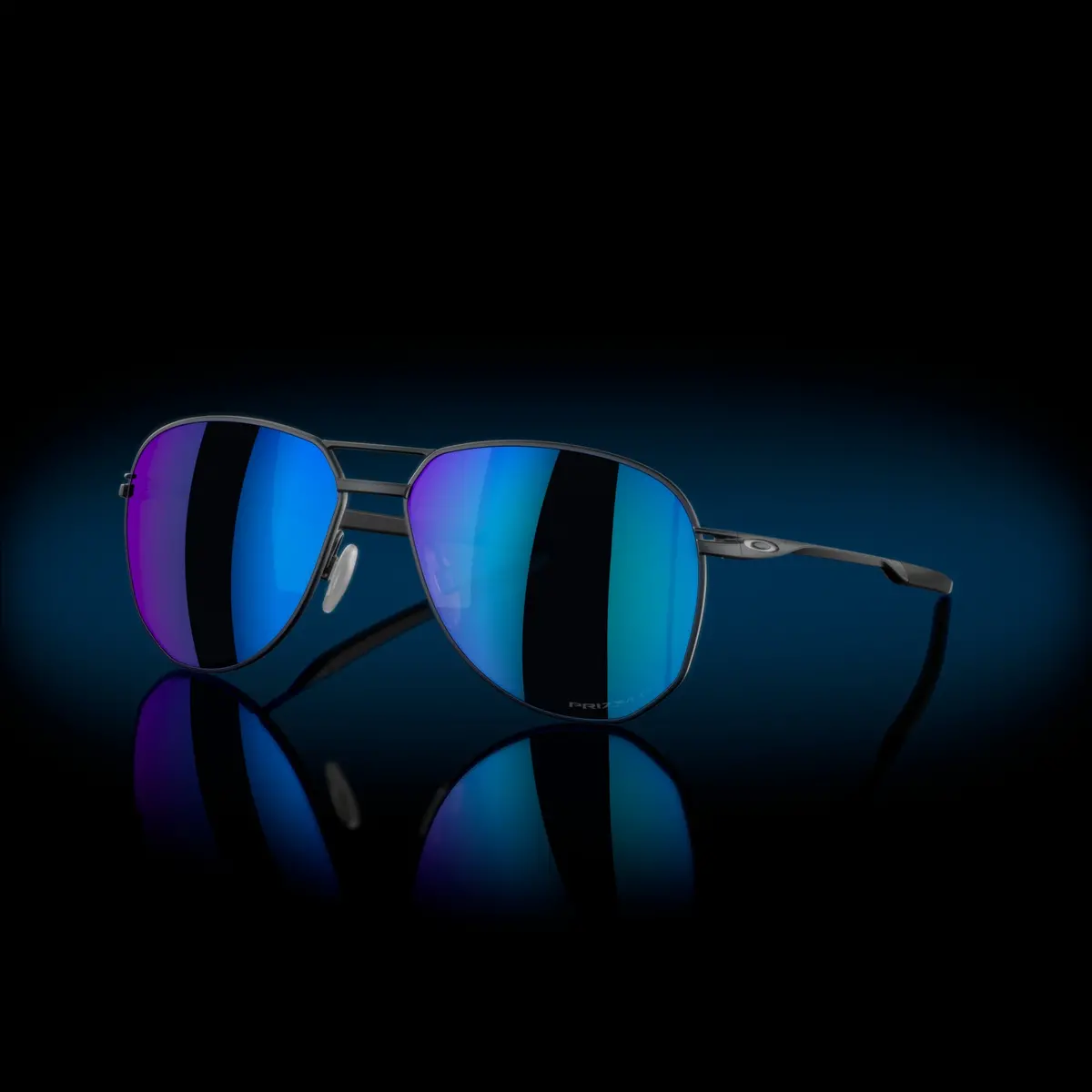 Oakley Contrail Ti Prizm Sapphire Polarized Lenses Satin Light Steel Frame 1