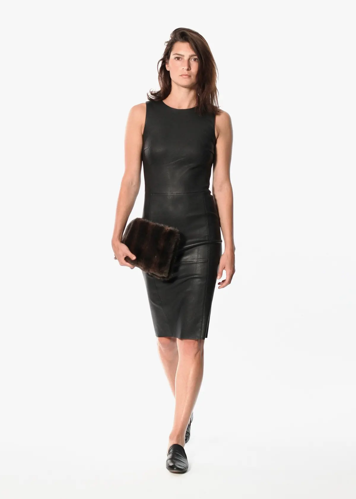 Iranta Leather Dress In Black 1