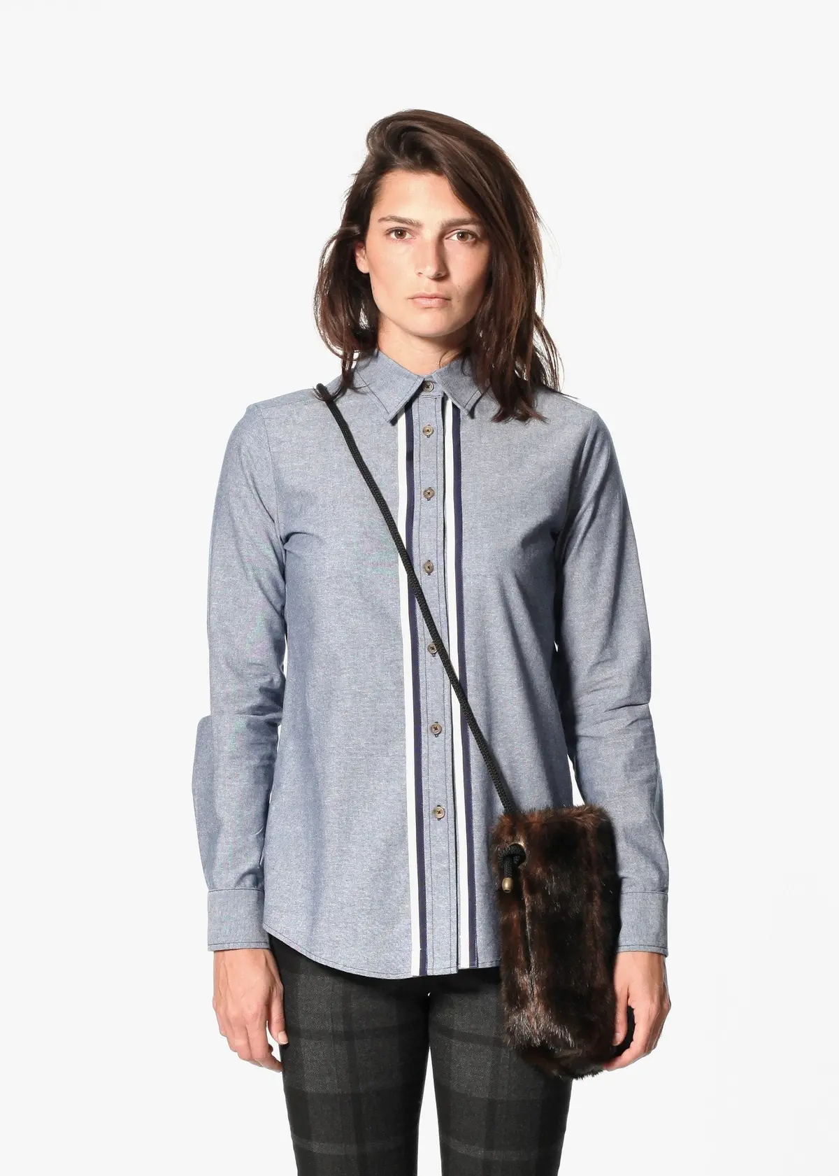 Chambray Boyfriend Shirt In Blue 1