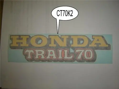 Honda Ct70 K2 3 Speed Main Frame Decal Set 1