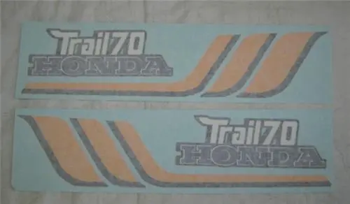 Honda Ct70 1977 3 Speed Main Frame Decal Set 1
