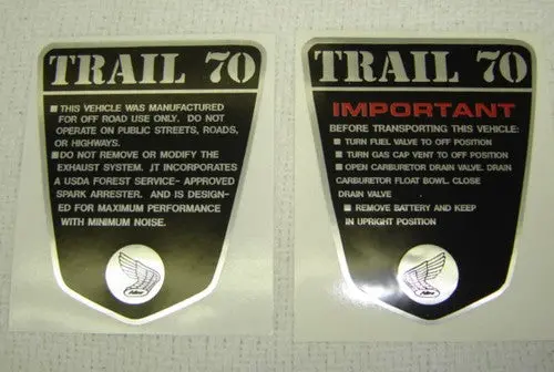 Side Frame Decal Honda Ct70 K0 3 Speed Set 1