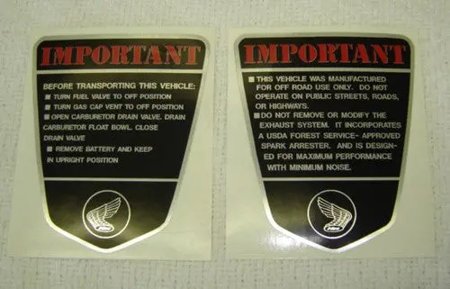 Side Frame Decal Honda Ct70 K0h 4 Speed Set 1