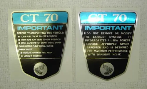 Side Frame Decal Honda Ct70 K1 3 Speed Set 1