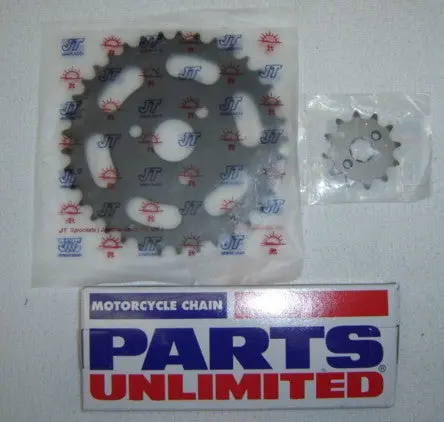 Drive Chain And Black Sprocket Kit Honda Minitrail Z50 Z50r 1