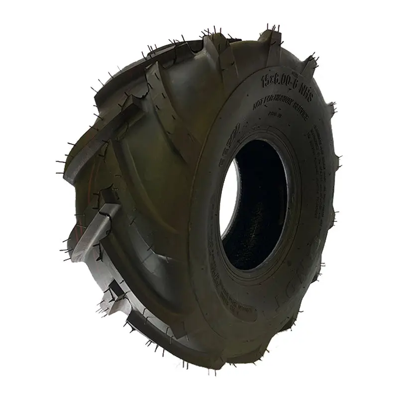 15X6.00-6 Super Lug Tire 4 Ply Tubeless R-1 Bar Lug For Lawn Snow Mud 1
