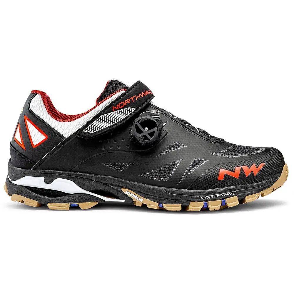 Northwave Spider Plus 2 Mtb-Am Shoes - Black/Off White/Orange 1