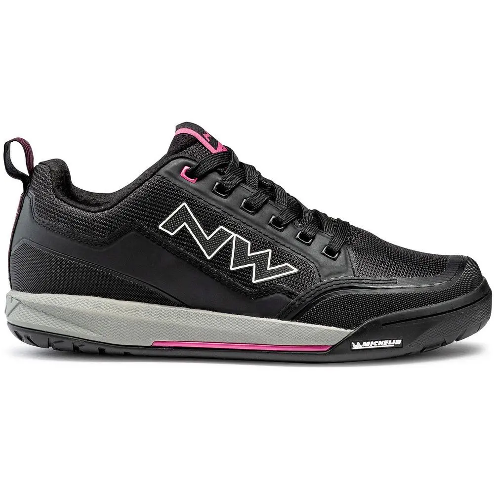 Northwave Women Clan Flat Shoes - Black/Fuchsia 1