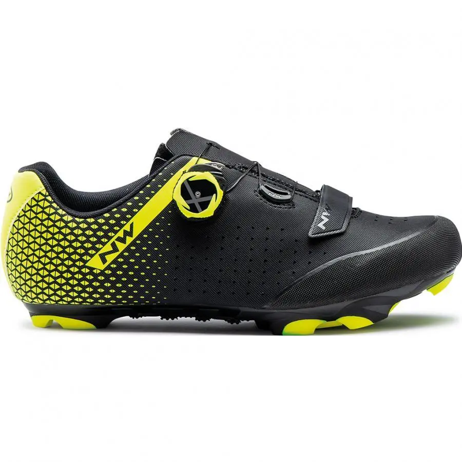 Northwave Origin Plus 2 Shoes - Black/Yellow Fluo 1