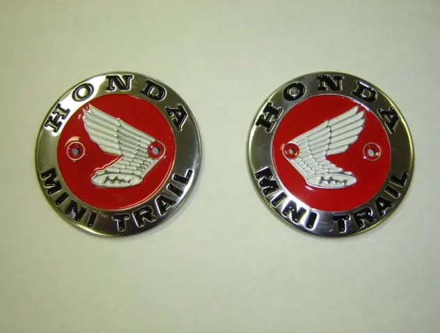 (23/24) Gas Tank Badges Honda  Z50 Minitrail K0 K1 Round  Emblems Set With Screws 1