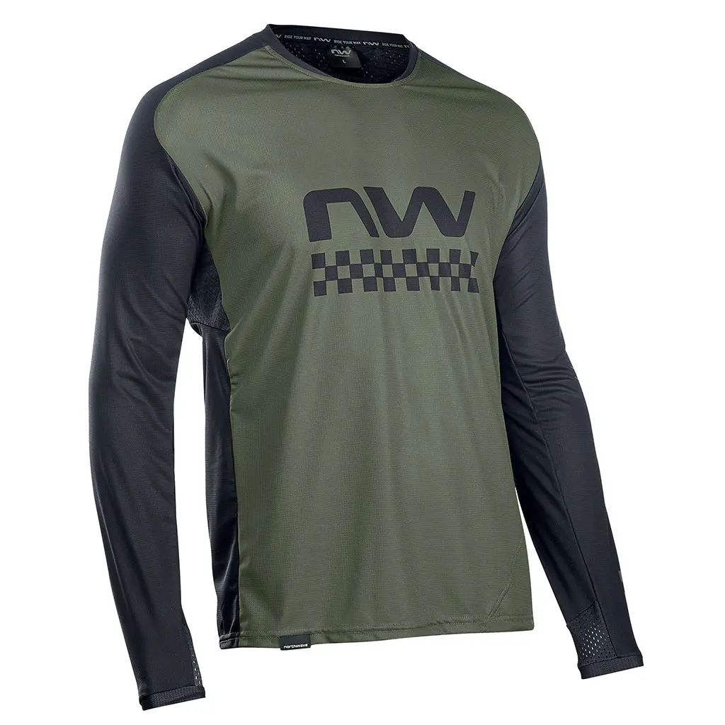 Northwave Mtb Edge Long Sleeve Jersey - Green Forest/Black 1