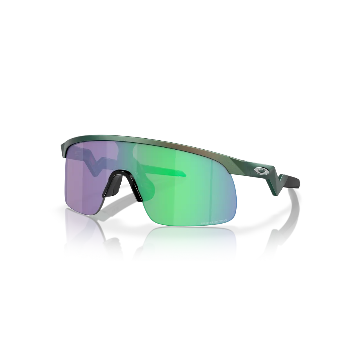 Oakley Resistor Prizm Jade Lenses Matte Silver/Green Colorshift Frame - (Youth Fit) 1