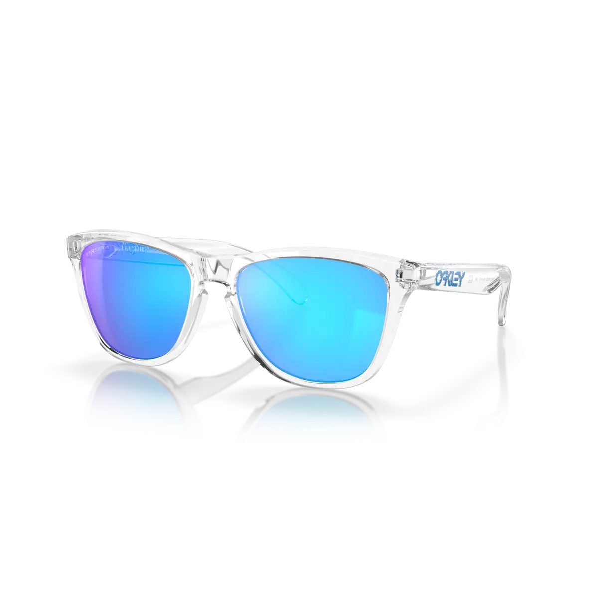 Oakley Frogskins Prizm Sapphire Lenses Crystal Clear Frame 1
