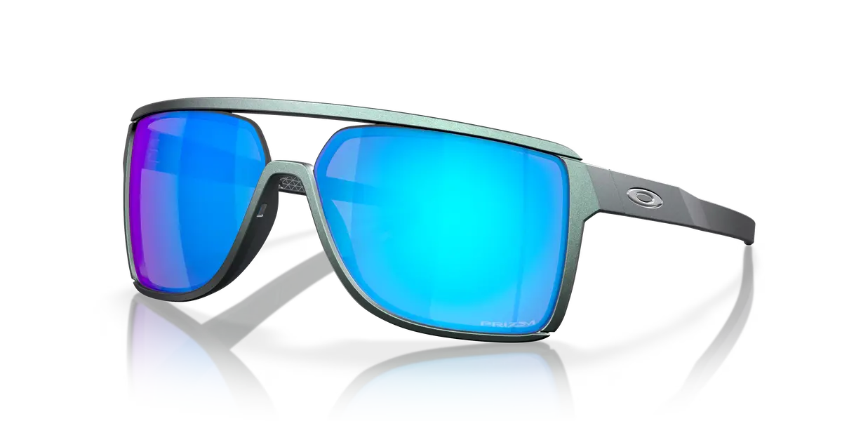 Oakley Castel Prizm Sapphire Lenses, Matte Silver/Blue Colorshift Frame 1