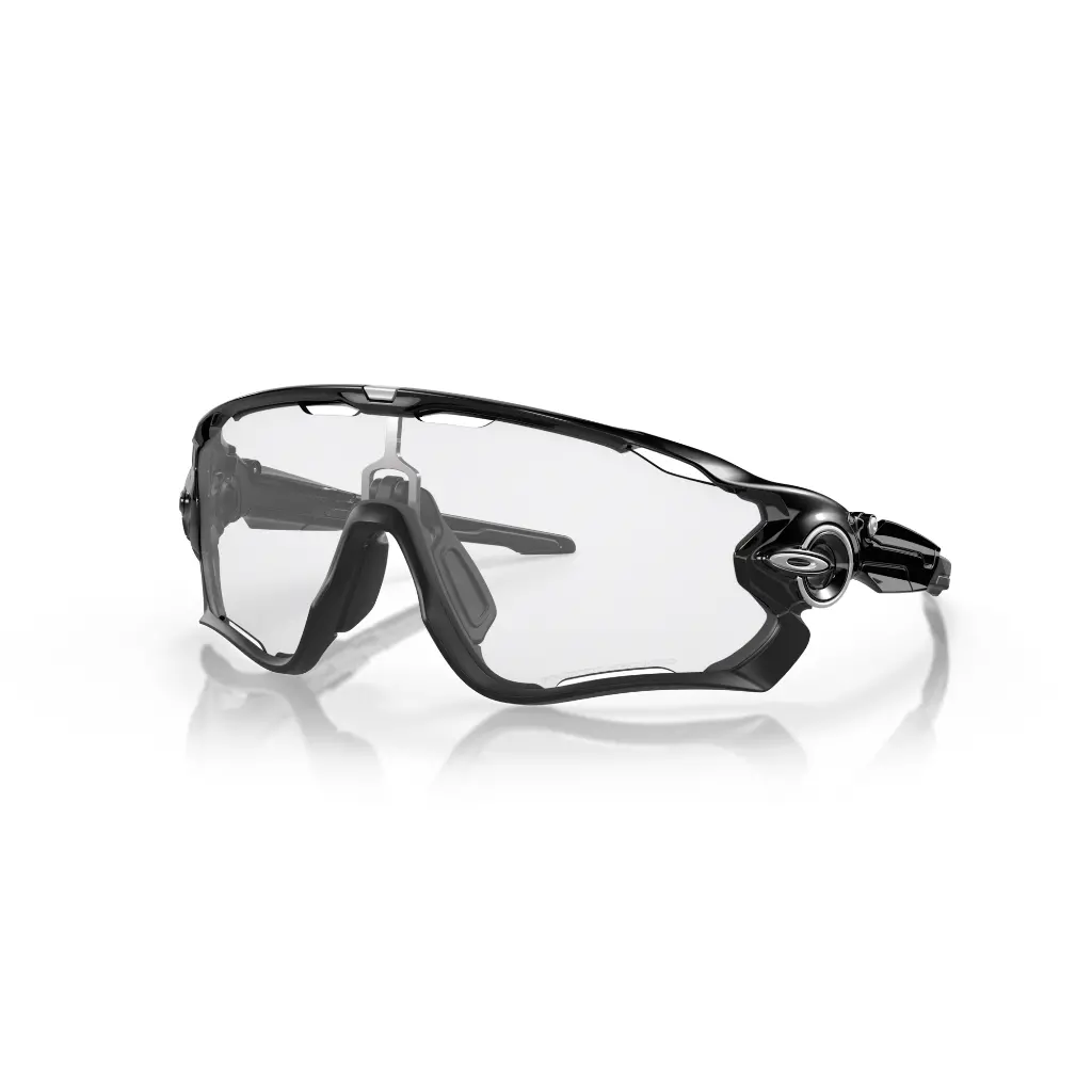 Oakley Jawbreaker Clear To Black Iridium Photochromic Lenses Polished Black Frame 1
