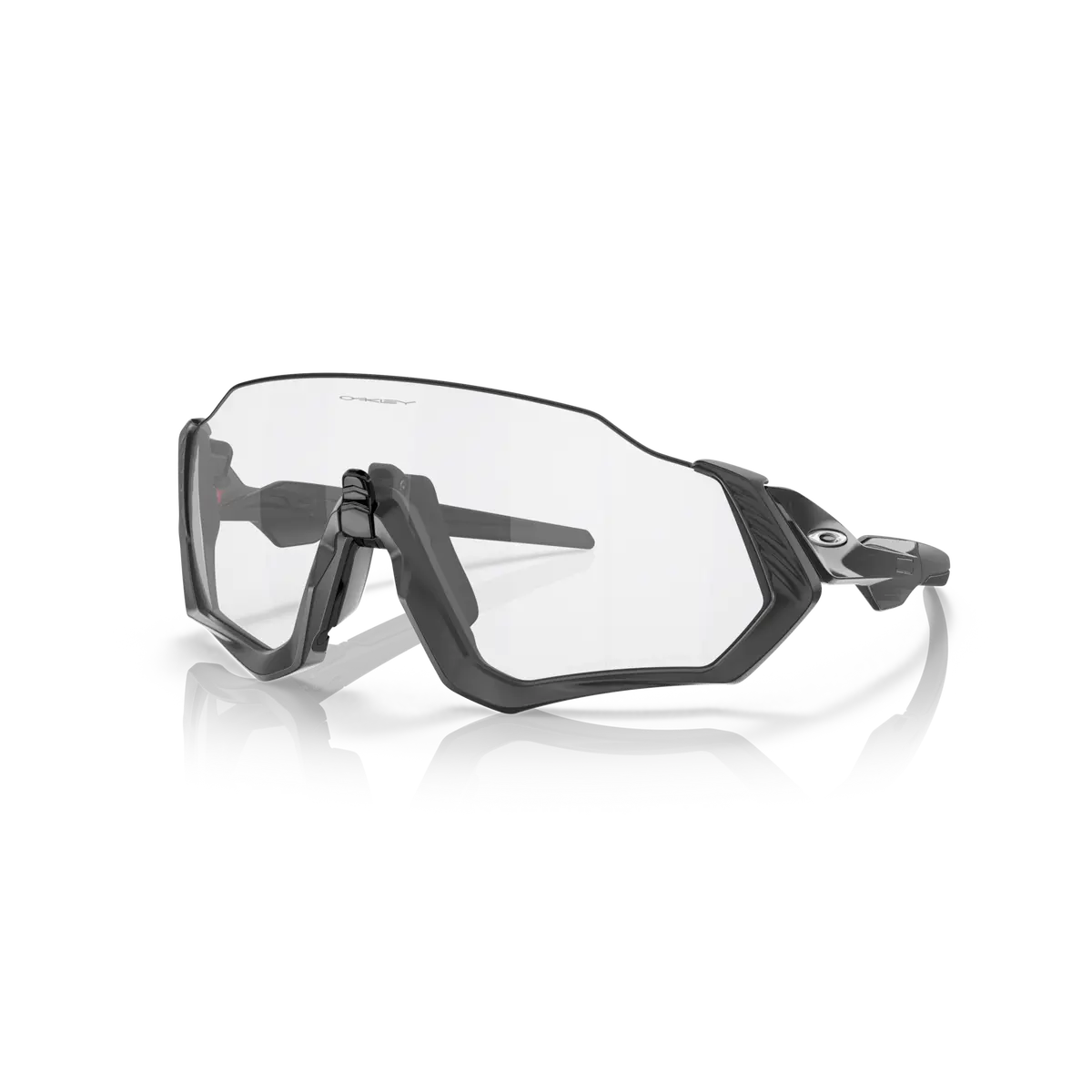 Oakley Flight Jacket Clear To Black Iridium Photochromic Lenses Steel Frame 1