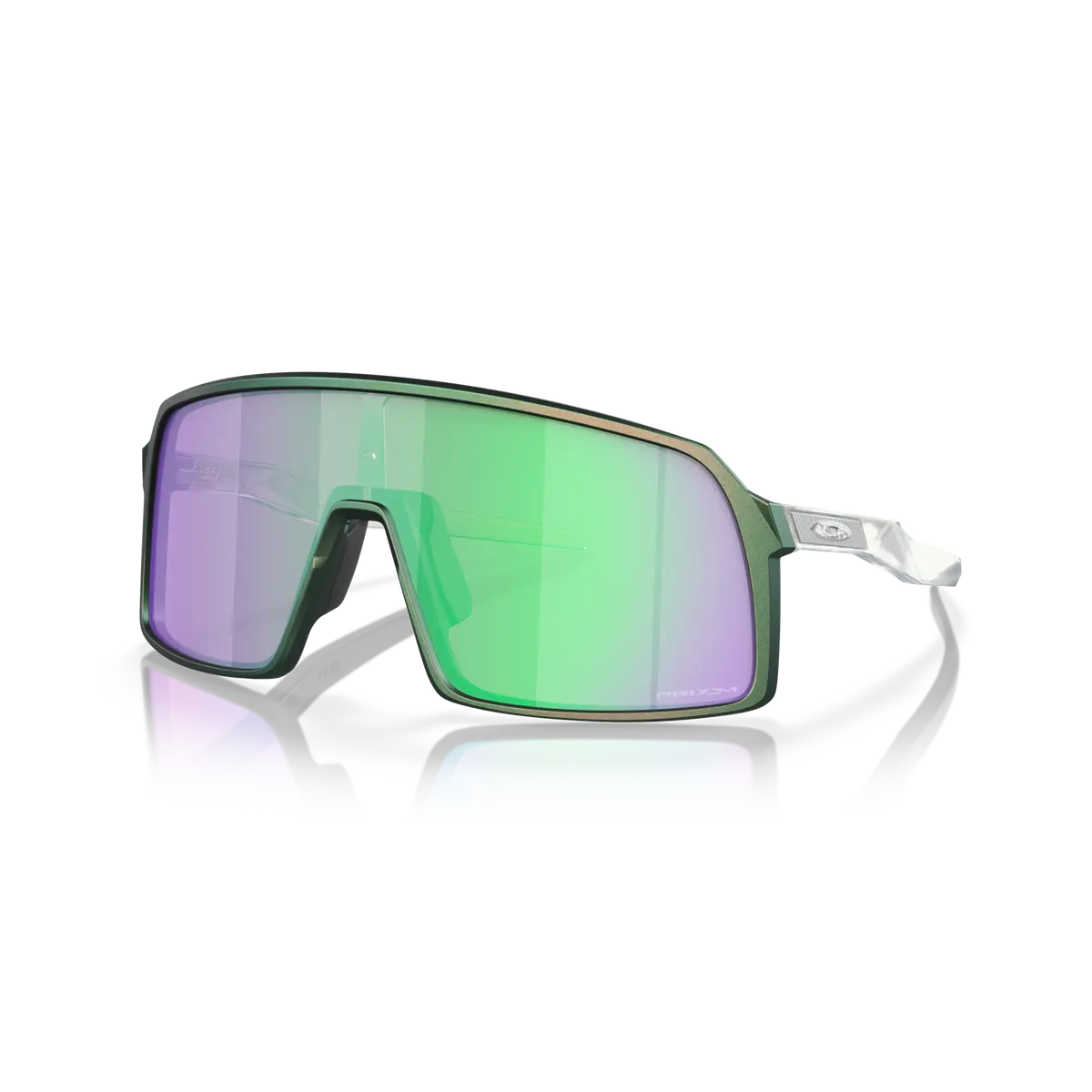 Oakley Sutro Prizm Road Jade Lenses Matte Silver Green Colorshift Frame 1