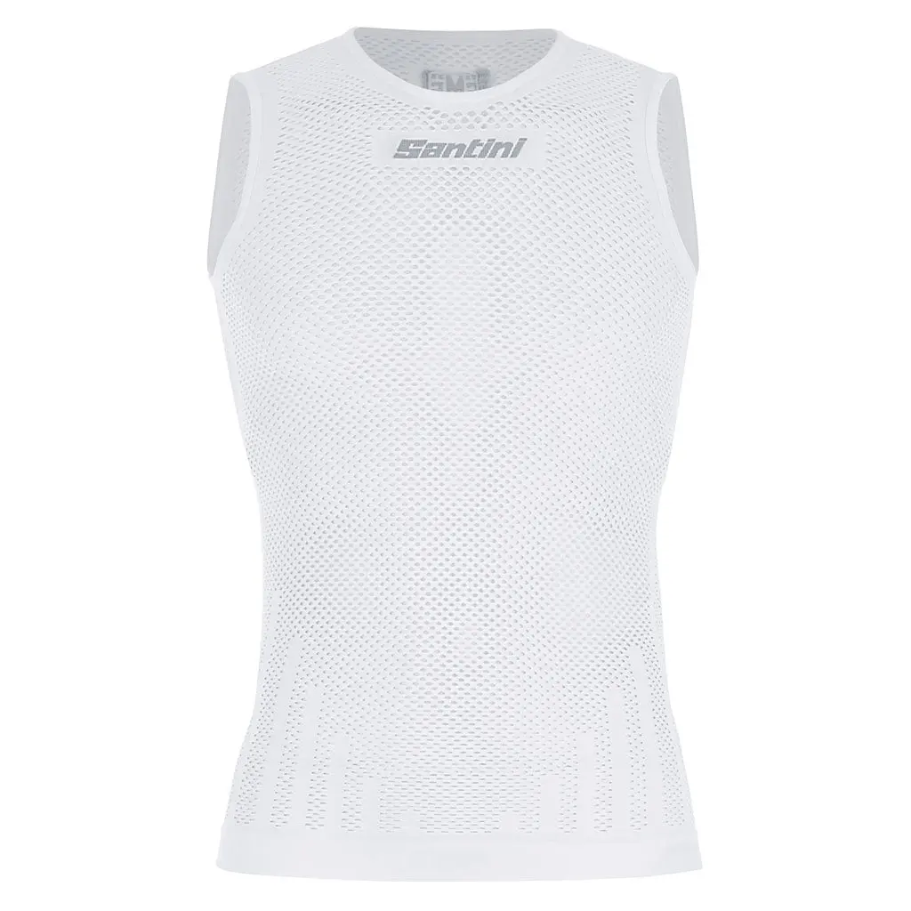 Santini Mesh Sleeveless Baselayer - White 1