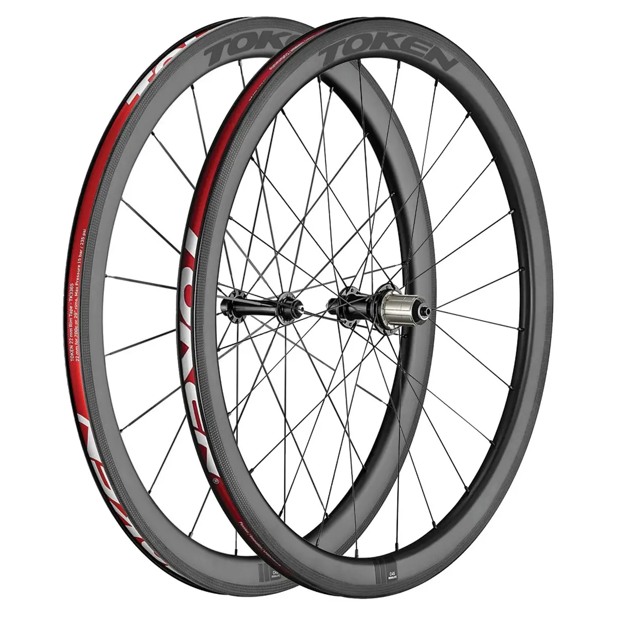 Token Wheel Set Carbon Disc Brake Resolute 45Mm 12Mm & Qr Sram/Shimano 1