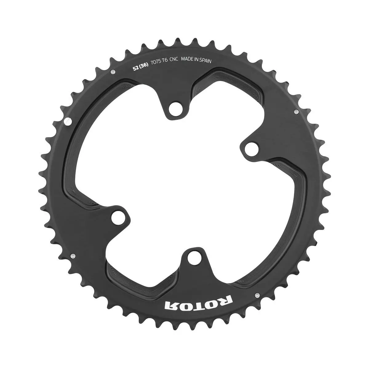 Rotor Noq 4 Bolt 110 Bcd Outer Round Chainring - Black 1