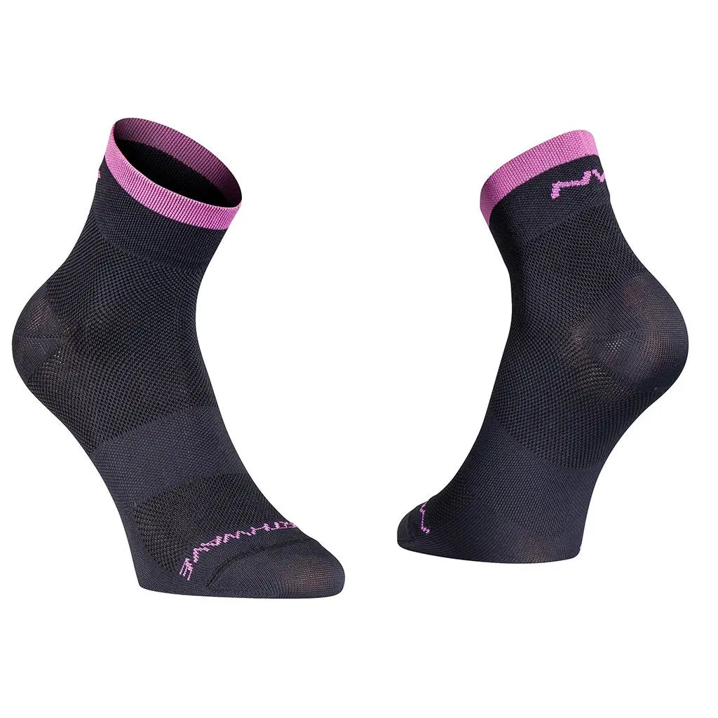 Northwave Origin Mid Socks - Black/Fuchsia 1
