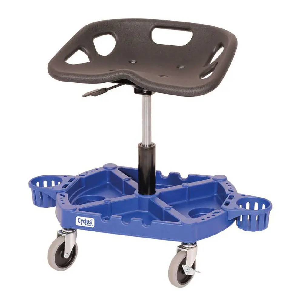 Cyclus Tools Creeper - Workshop Stool With Adjustable Height. Rolling. Incl. Tooltray And 2 Cup Holders 1