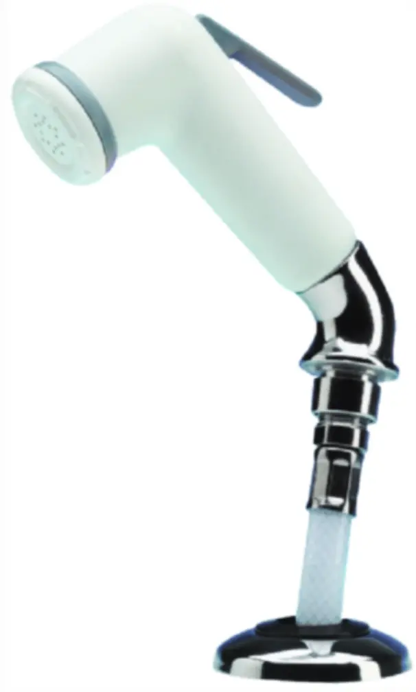 Shower Handset W/Elbow &Amp; Pvc Deck Shower; Shower Faucet White And E Whale Tb4172 1
