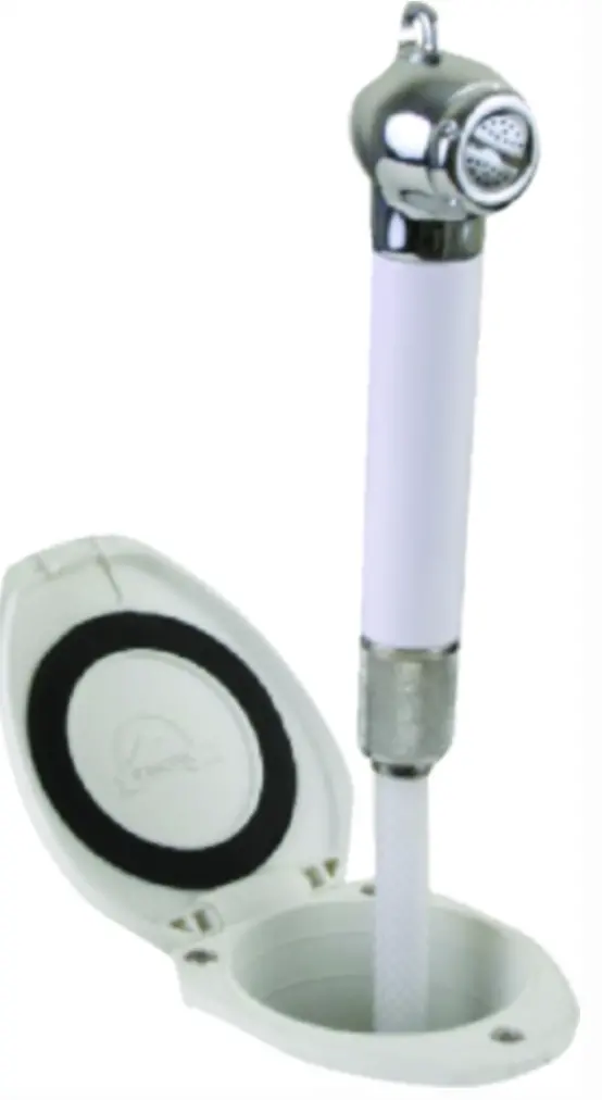 Scandvik Recessed Shower W/6' White Hose - Push-Button 12106P 1