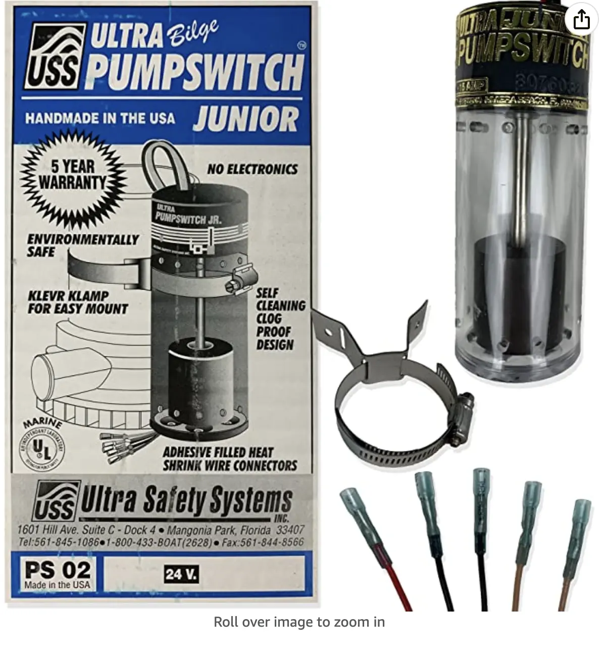 Brand: Ultra Safety Systems Pump Switch Jr. Ups-02-24/32 V Float Switch Bilge Pump Switch 1
