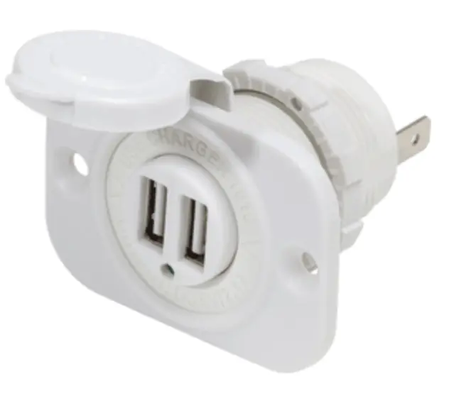 Blue Sea 12V Dc Dual Usb Charger Socket - White  1016200 1