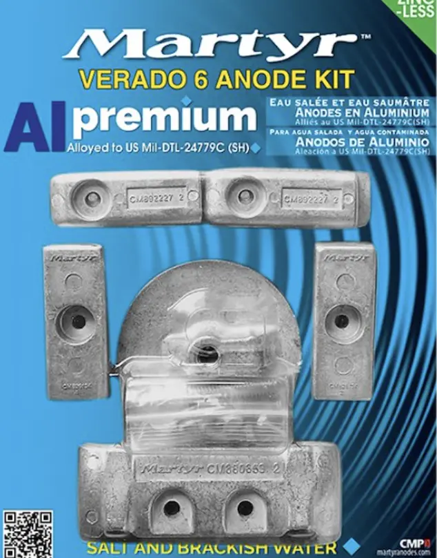 Martyr Anodes / Marine Anode Kit (Cmverado6kita) Anode Kit Al Mrc Verado6 1