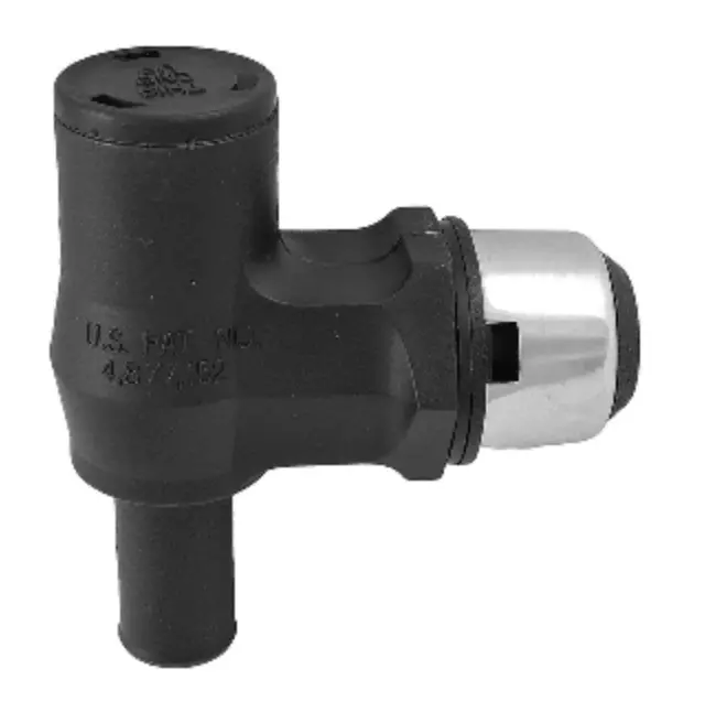 Attwood 90° P-Trap Fuel Tank Vent - Black W/Stainless Steel Trim Cover (66419-3) 1
