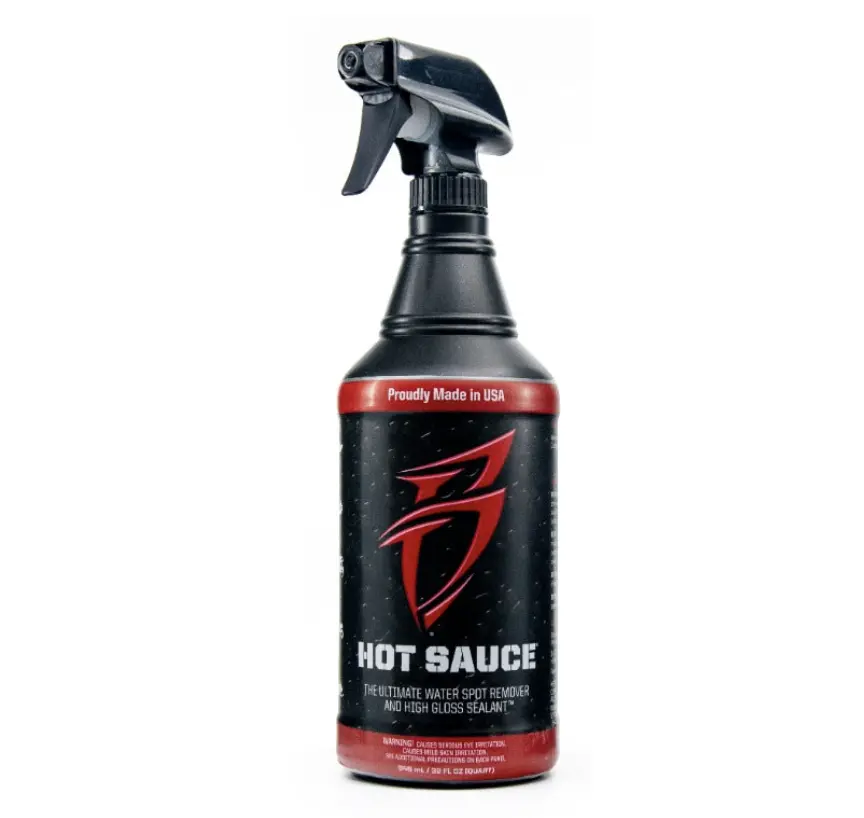 Bling Sauce Hs0032 Water Spot Remover Hot Sauce ®; Use To Remove Hard Water Spots From Fiberglass/ Glass/ Plastic Stainless/ Painted Surfaces; 32 Ounce; Spray Bottle; Single; Perfect For Boats, Rvs, Utvs, Motorcycles, Autos And Snowmobiles 1