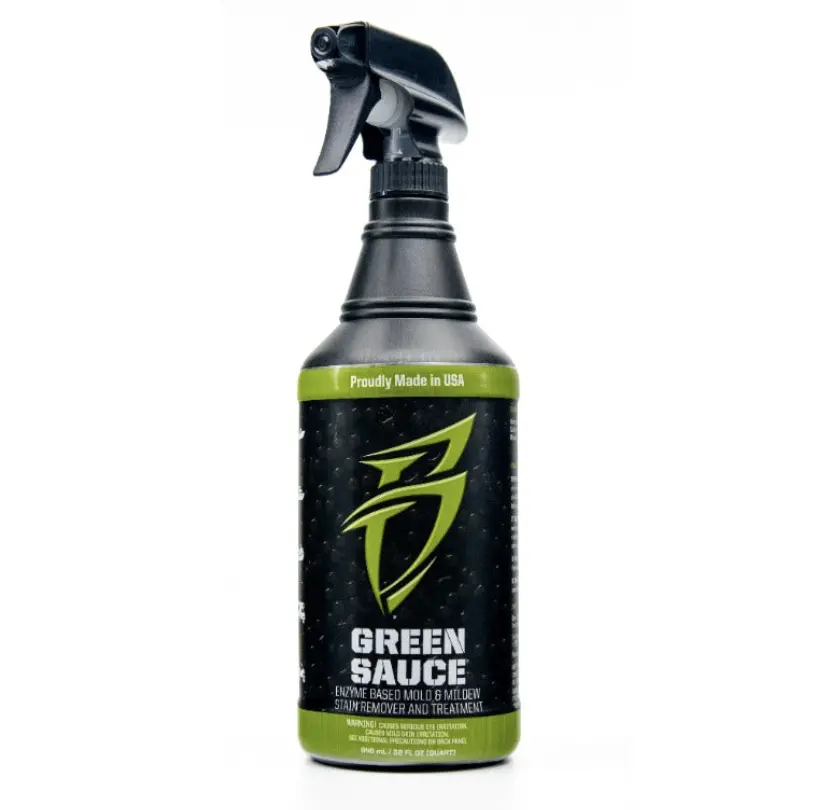Bling Sauce Gs0032 Mold Remover; Green Sauce; Use To Remove Mold And Mildew Stains On Fiberglass, Vinyl, Outdoor Fabric, Canvas And Carpet; 32 Ounce Spray Bottle; Single 1