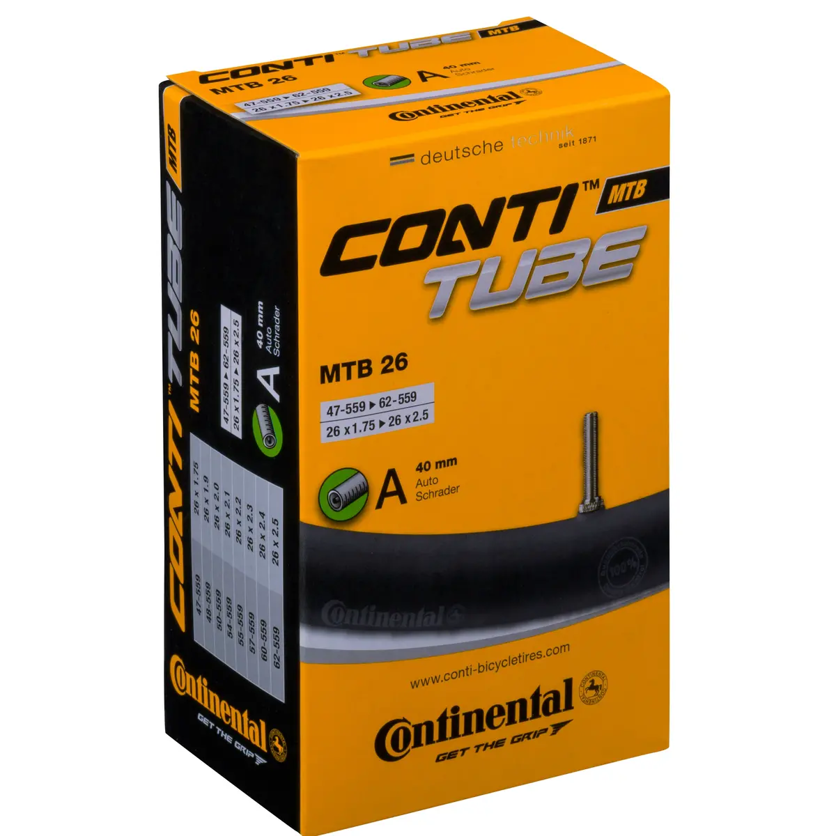 Continental 26 X 1.75-2.5 Mtb Schrader Tube 40Mm - 200G 1