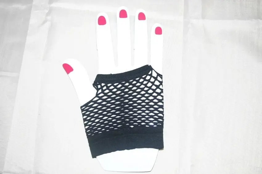 Black Fishnet Fingerless Gloves 1