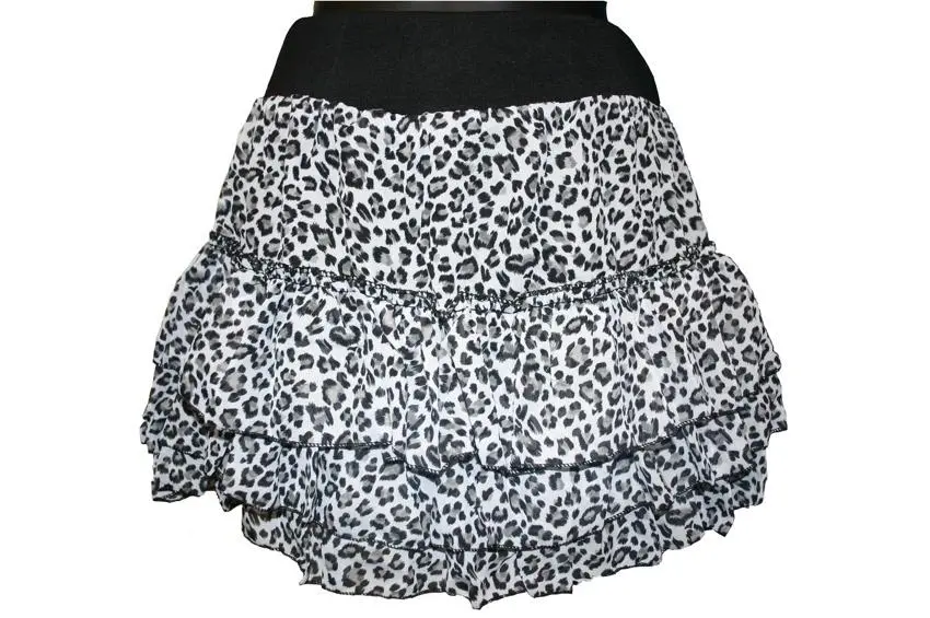 Leopard Print Tiered Mini Skirt 1