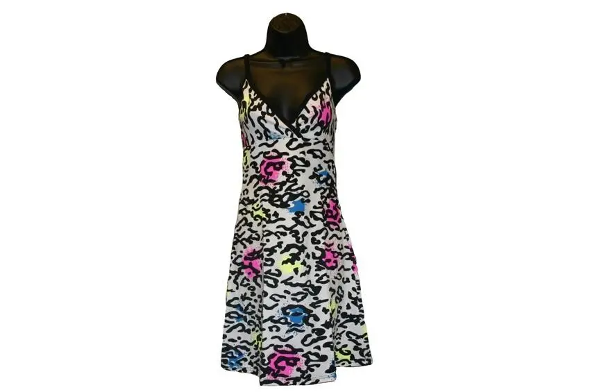 White Animal Print Strappy Dress 1