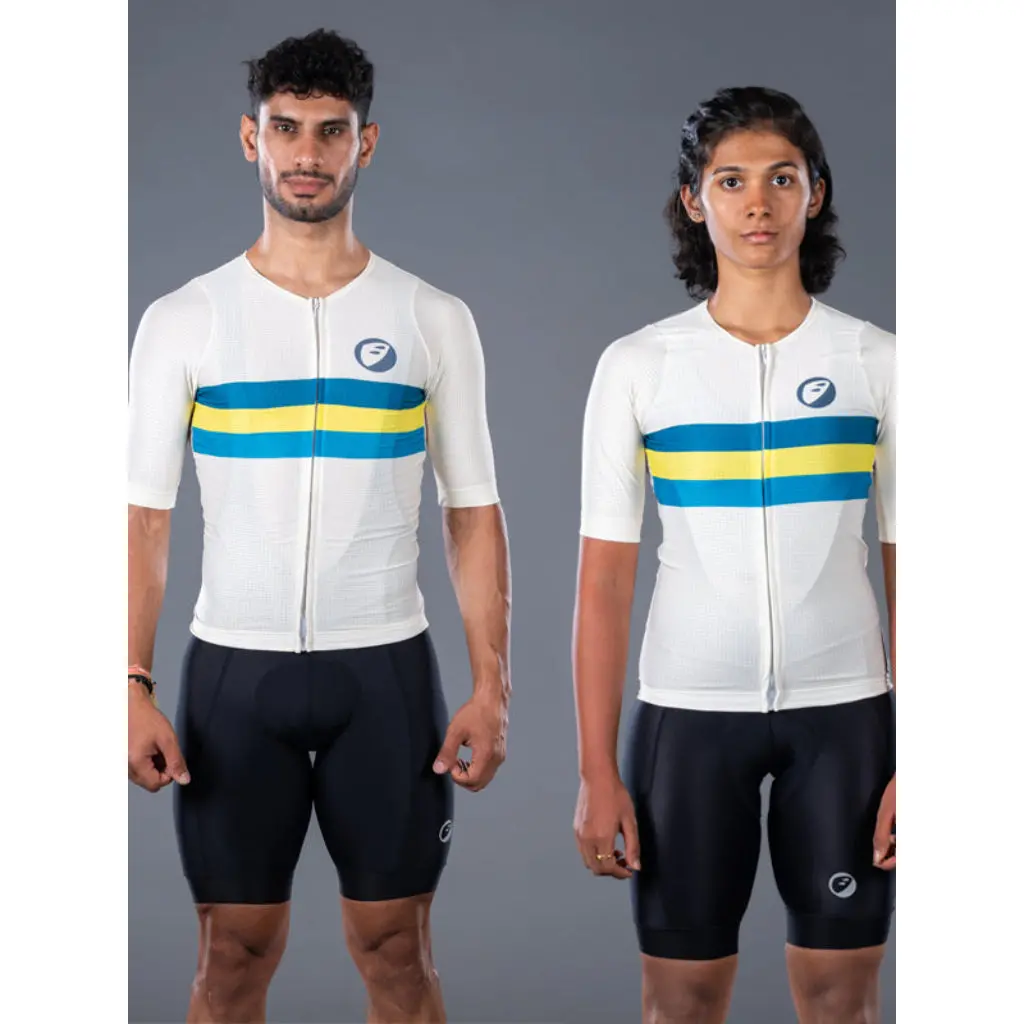 Apace Elite Fit Unisex Cycling Jersey - Ivory 1